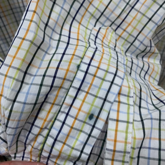 2 Burberry Mens Dress Shirts Button Ups Plaid Blue & White Medium Bundle - Picture 15 of 16